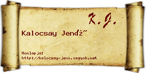 Kalocsay Jenő névjegykártya